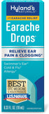 Hyland's Naturals Earache Drops, Natural Relief for Swimmer's Ear, Cold & Flu, Allergy Symptoms, Ages 4 & Up, 0.33 Fl Oz