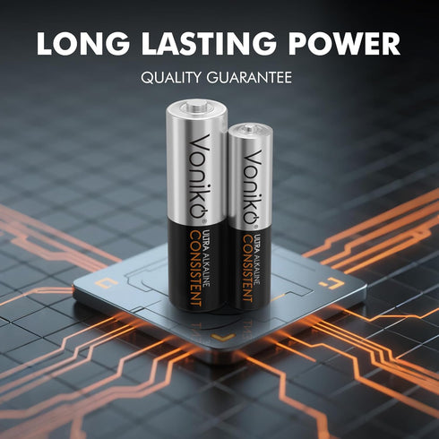 Voniko 48 Count Pack, 24 24 1.5V 10-Year AA and AAA Batteries Combo Double A and Triple A Batteries, Premium Alkaline