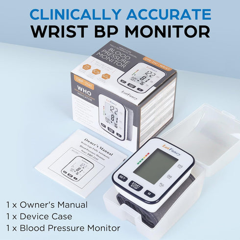 LotFancy Blood Pressure Monitor for Home Use - Digital Wrist BP Machine with Adjustable Cuff & Large LCD Display