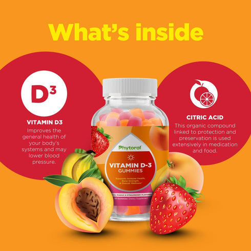 Chewable Vitamin D Gummies for Adults - Daily Vitamin D3 2000IU, Gluten and Gelatin Free, 1 Month Supply