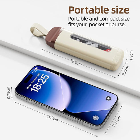 SAVN89 Three-Compartment Pill Organizer, Portable Pill Case and Pill Box, Moisture Proof -Travel Pill Organizers