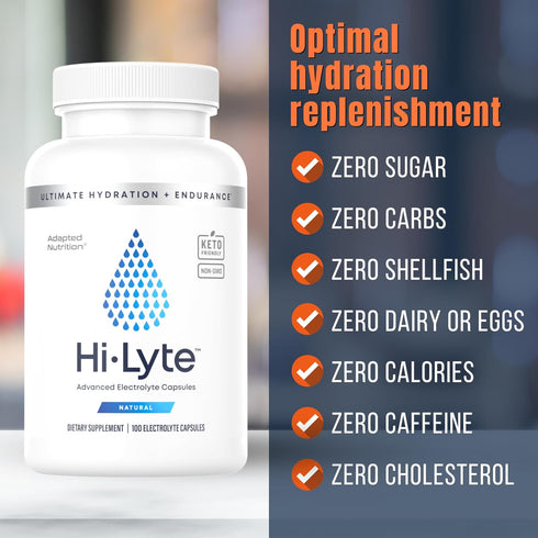Hi-Lyte Electrolyte Replacement Capsules, Rapid Rehydration Supplement, 100 Capsules