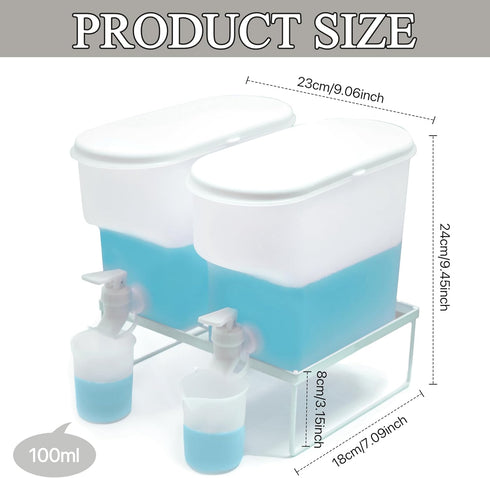 Mozabol Set, 100oz (3L) Stand2 Laundry Detergent Dispenser Easy-Pour Leak-Proof Bottles with Spout Plug Caps,Measuring