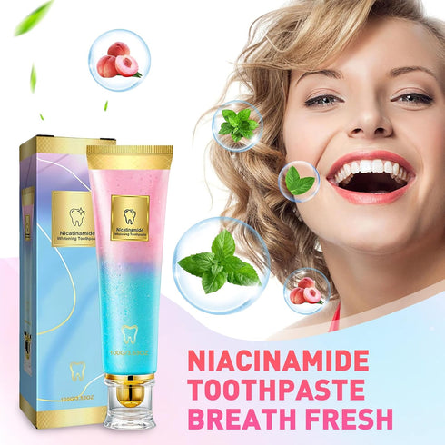 YKJHCSL 2Pcs Niacinamide Whitening Toothpaste, Bright White Toothpaste for Fresh Breath, Nicotinamide Dazzling White