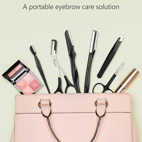 NAZQAT Multipurpose Eyebrow Kit for Women & Men, Includes Tweezers, Razor Tools, Scissors, Pack of 6