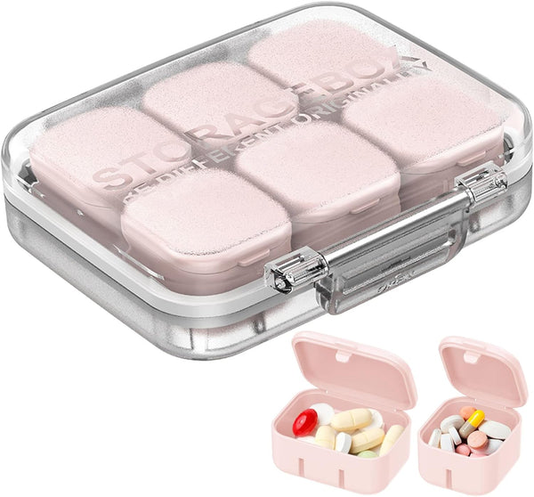 SOFISO 4/6 Grid Free Assembly Travel Medicine Organizer 10 Day Pill Organizer Portable
