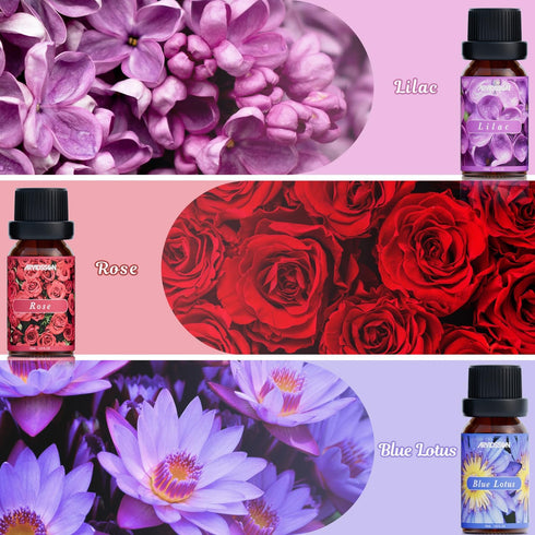 Floral Essential Oils Set, ARVIDSSON Flower Fragrance Oil for Candle Making, Diffuser Scented Oil Gift for Women -