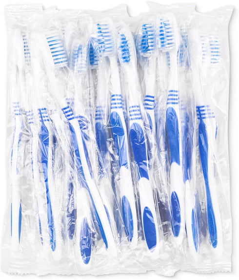 200 Prepasted Disposable Toothbrushes Individually Wrapped, Soft Bristle for Hotel, Camping, Travel, Gift for Homeless