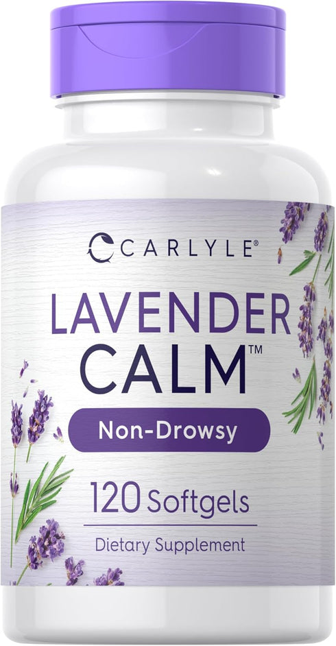 Carlyle Lavender Pills 120 Softgel Capsules, 80 mg, Calm & Non-Drowsy Formula, Non-GMO & Gluten Free