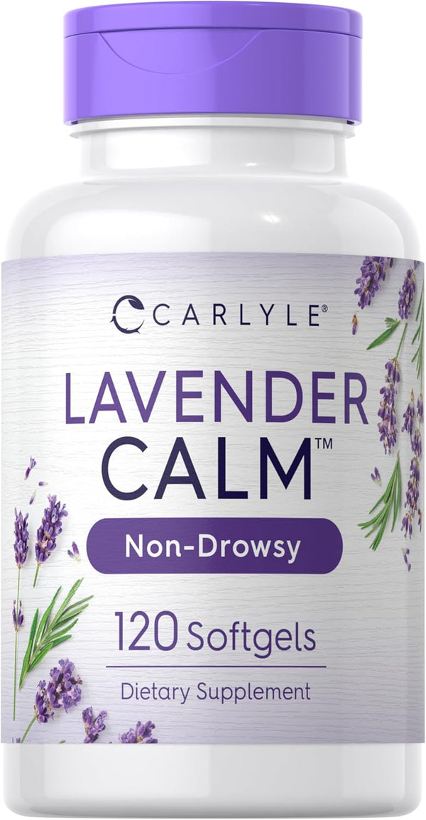Carlyle Lavender Pills 120 Softgel Capsules, 80 mg, Calm & Non-Drowsy Formula, Non-GMO & Gluten Free