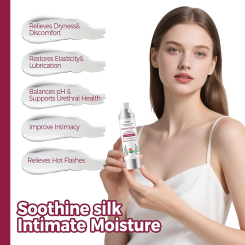 Libiti 50g Estriol Cream for Women, Silky Peach Vaginal Estrogen Cream, Menopause Relief: Hormone Balance, Treat Night