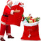 Shappy 2 Pcs Christmas Velvet Santa Claus Bags, Large 20 x 28 Inch Gift Sack with Drawstring for Xmas Presents (Red)