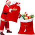 Shappy 2 Pcs Christmas Velvet Santa Claus Bags, Large 20 x 28 Inch Gift Sack with Drawstring for Xmas Presents (Red)