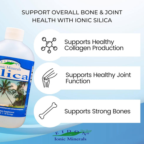 Eidon Ionic Minerals Liquid Silica Mineral Concentrate, 18 oz, for Hair, Skin, Nails