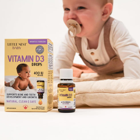 Little Nest D3 400 100 Baby Vitamin Drops IU per Dose | Natural & Clean Formulation for Infants & Toddlers | Day Supply