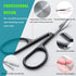 Small Grooming Scissors for Facial Hair - Eyebrow, Nose Hair, Mustache, Beard Trimming Kit - 2PCS Black with Cover