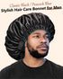 mikimini Satin Bonnet for Men and Women, Reversible Double Layer Sleeping Bonnet for Hair Braids, Adjustable Elastic