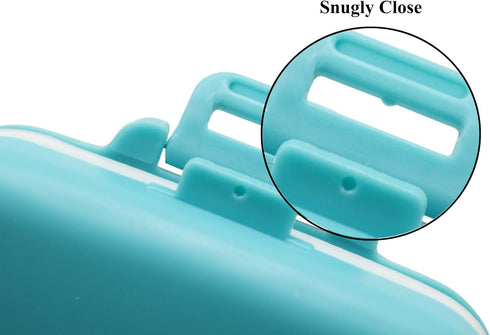 Small Pill Box Supplement Case for Pocket or Purse - 3 Removable Compartments Travel Medication Organizer (Blue)