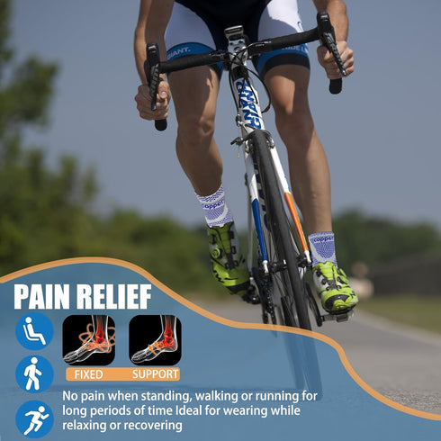 Copper Ankle Brace - Copper Infused Compression Sleeve for Men & Women, Foot Pain Relief, Sprained Ankle (Blue XL)