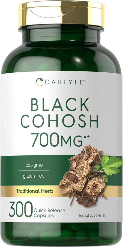 Carlyle Black Cohosh Capsules, 700mg, 300 Count, Non-GMO & Gluten Free Supplement