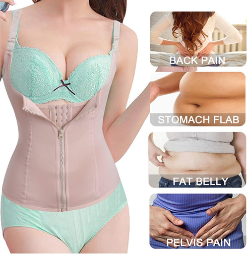 URSEXYLY Maternity Support Belt - Postpartum Waist Trainer Shapewear Recovery Waist Cincher, Beige