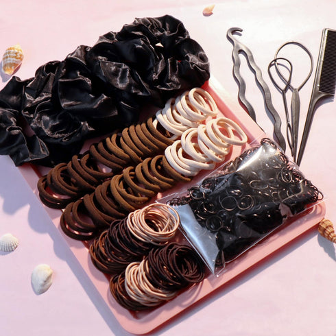 YANRONG 755PCS Hair Accessories Set for Women, Seamless Ponytail Holders, Scrunchies, Hair Ties