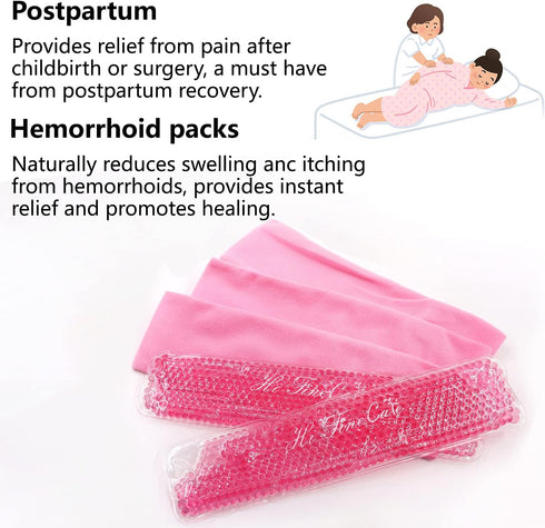 2 PCS Reusable Perineal Cooling Pad, Hemorrhoid and Perineal Ice Packs for Postpartum Pain Relief, Washable Sleeves