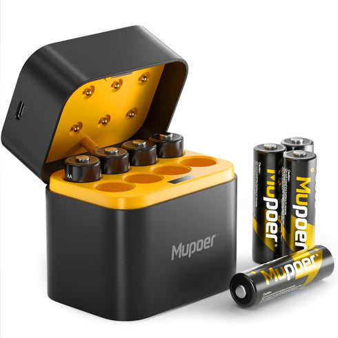 Mupoer Rechargeable AA Lithium Batteries with Box 3600mWh,1.5V Rechargeable AA Lithium Batteries for