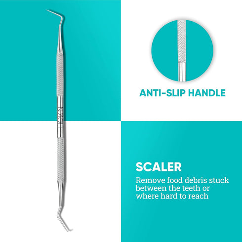 Dental Tools by HOKIN - 5 Pcs Plaque Remover Teeth Cleaning Tool Kit for Men Women Kids