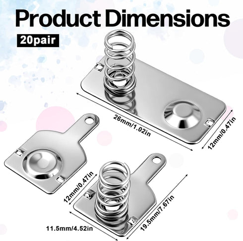 SULIKJHUI 20 Sets Set, 12x11mm 12x28mm (5) Battery Contacts Plate Battery Spring Conversion Kit for AA/AAA Devices