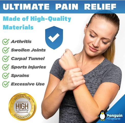 Wrist Cold Gel Ice Pack - Reusable Soft Gel Compression Wrap for Pain Relief, Carpal Tunnel, and Sore Joints