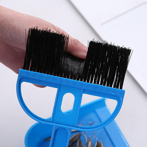 Set, AUNMAS Mini Dustpan and Brush Portable Compact Dust Pan and Hand Broom with Nesting Snap On Design for Home Table