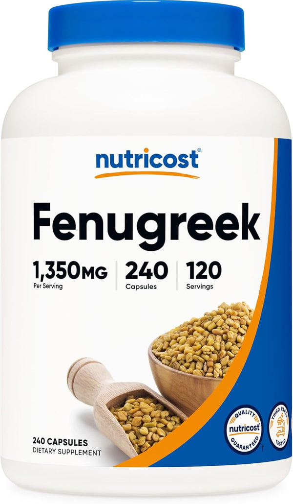Nutricost Fenugreek Seed 1350mg, 240 Capsules, Gluten Free, Non-GMO, 675mg Per Capsule