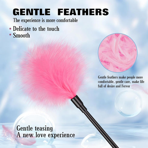 Heart-Shaped Flirting Feather Hand Pat - Black