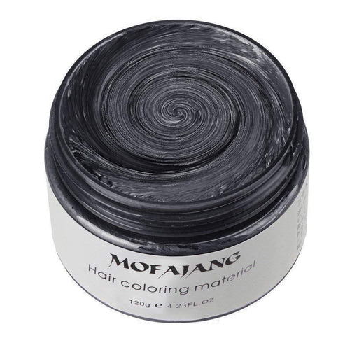 MOFAJANG Unisex Hair Wax Color Dye Styling Cream, Washable Temporary Pomade for Party Cosplay, Dark Grey