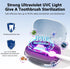 UV Toothbrush Covers Case Sanitizer and Holder with Light, Rechargeable Portable Toothbrush Cleaner Case, Fan (Blue)