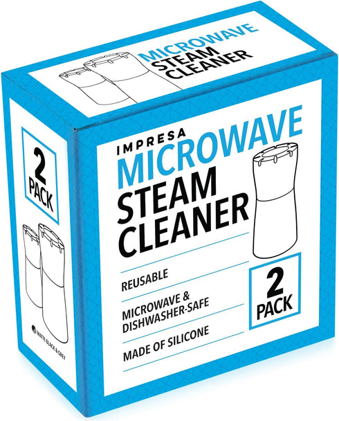 IMPRESA Microwave Steam Cleaner, 2 Pack for Quick & Effortless Cleaning - Just Add Vinegar & Water