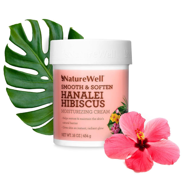 NATURE WELL Hanalei Hibiscus Moisturizing Cream - 16 Oz Face & Body Cream Infused with Natural Oils & Extracts