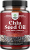 Chia Seed Oil Extract Capsules, Plant Based Omega 3 6 9 Supplement, Daily Fiber Capsules for Digestive Support