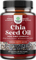 Chia Seed Oil Extract Capsules, Plant Based Omega 3 6 9 Supplement, Daily Fiber Capsules for Digestive Support