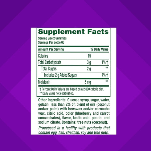 Gummy 5mg, 120 Gummies Vitafusion Extra Strength Melatonin Vitamins, ct