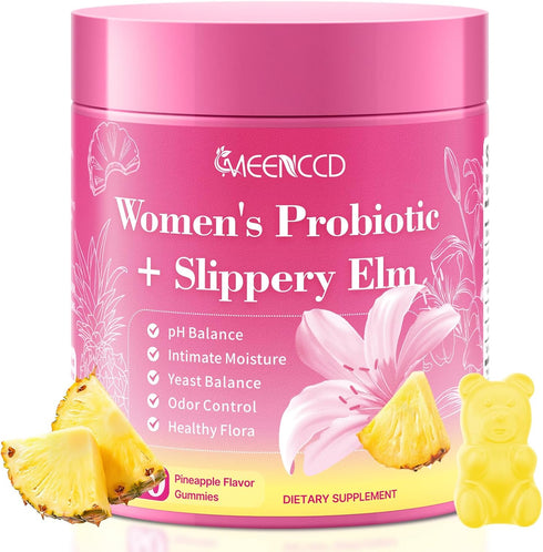 MEENCCD Her Juicy Feminine Probiotics Gummies with Slippery Elm & Lactobacillus Blend,