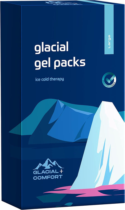 Gel Ice Pack for Injuries Reusable - (15" x 11") Cold Pads for Back Pain, Hip, Knee, Shoulder, Muscle Strains, Migraine & Postpartum Recovery with Flex Technology - Compression Pad.