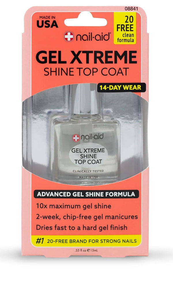 Nail-Aid Gel Xtreme Shine Top Coat, Clear, 0.55 Fluid Ounce