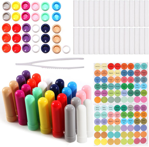 ifin Set of 24 Essential Oil Nasal Inhaler Tubes for Aromatherapy in 12