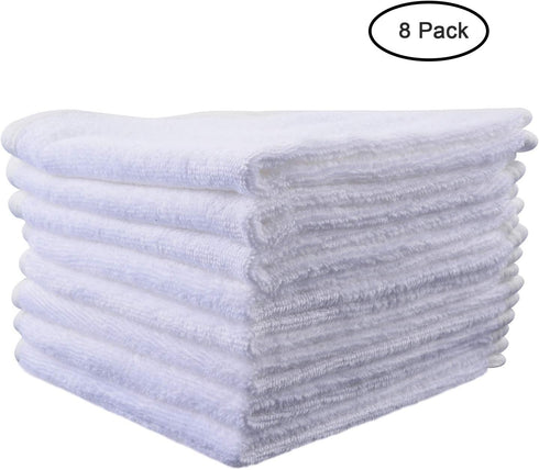 Microfiber Facial Cloths (8 Pack, 12 x 12 inch), Eco-Friendly, Super Absorbent, Quick Drying for Facial Wash, Make-up
