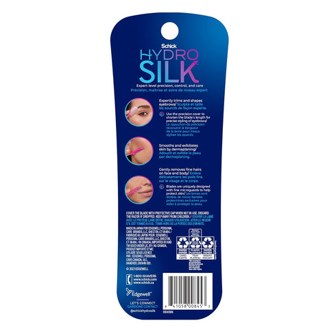 Schick Hydro Silk Touch-Up Dermaplaning Tool with Precision Cover, 9ct, Dermaplane Razor, Face Razors for Women, Peach