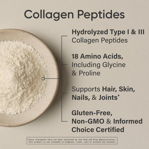 Sports Research Collagen Peptides - Hydrolyzed Type 1 & 3 Protein Supplement for Skin, Nails, Joints