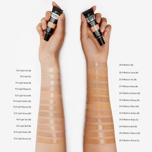 IT Cosmetics Bye Bye Under Eye Concealer - Waterproof Full Coverage for Dark Circles, Fine Lines, 0.11 fl oz
