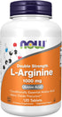 NOW Supplements, L-Arginine 1,000 mg, 120 Tablets | Nitric Oxide Precursor*, Amino Acid